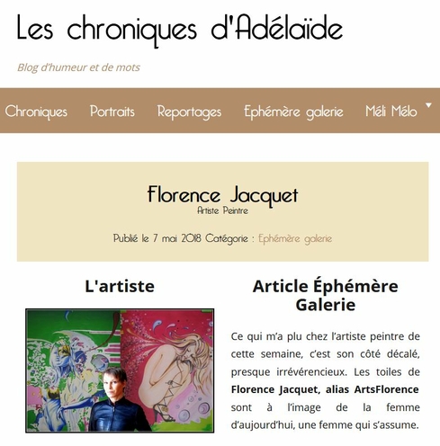 les chroniques d'adélaïde parle de Artsflorence